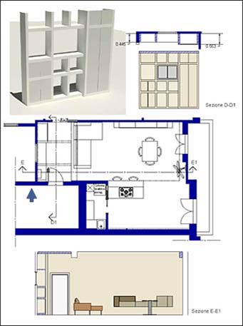 Progetto di interni appartamento uso residenza, Roma
