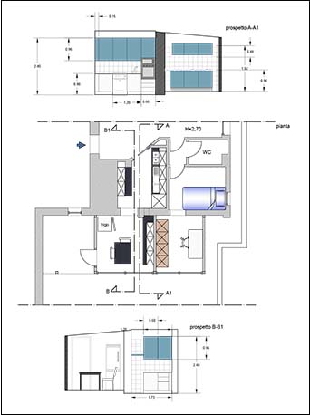 Progetto interni appartamento uso residenza, Roma