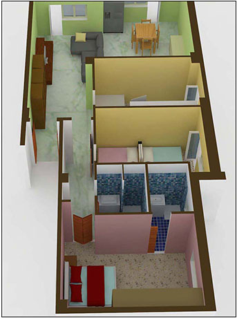 Progetto di interni appartamento uso residenza, Roma